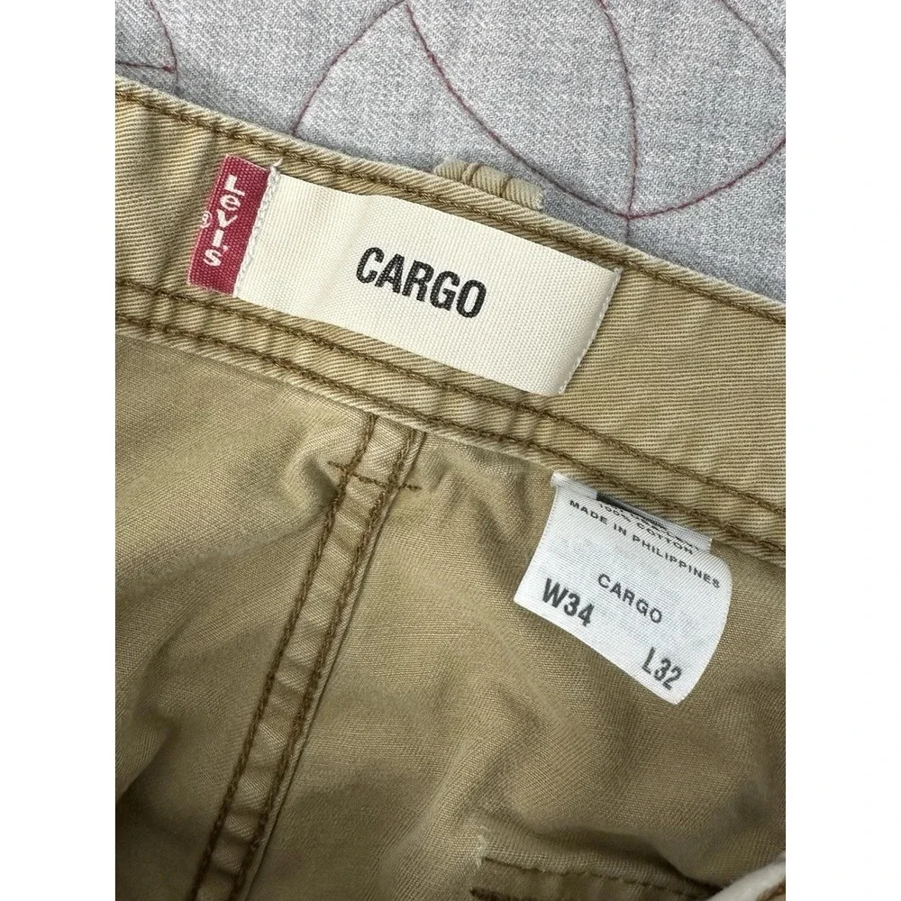 Y2K Levi's Cargo Pants Cotton Chino Baggy Skater Wear Paint Stains / Men's 34x32